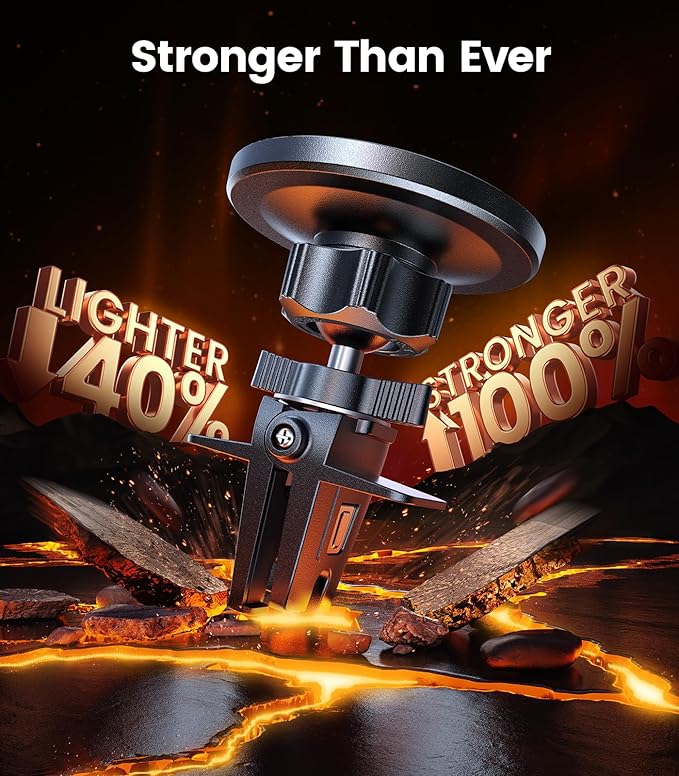 VICSEED for MagSafe Car Mount [Super Magnet Power & Vent-Safe Clip] Upgraded Steel Core Magnetic Phone Holder 360° Adjustable Hands Free Vent Mount for 17 16 15 14 13 12 Pro Max