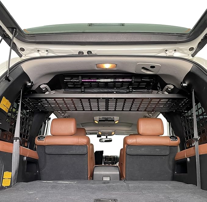 HIGH FLYING for Toyota Sequoia 2008-2022 Car Accessories Modular Storage Molle Panels System Trunk Shelf Luggage Storage Carrier Trunk Organizer Aluminum Alloy (Trunk Shelf)