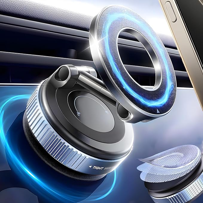 Car Phone Holder for Magsafe,Nano Gel Suction Cup Phone Mount,360° Adjustable Magnetic Phone Holder,Phone Holders for Your Car for iPhone Android Smartphones