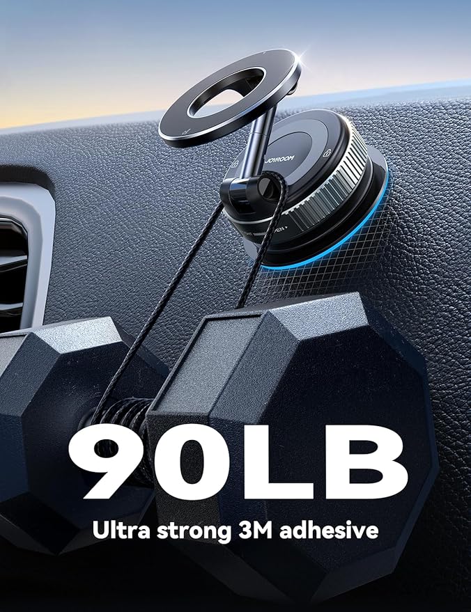 JOYROOM Magsafe Car Mount, Car Mount for iPhone with Strong Magnet, 360° Metal Strut Vacuum Suction Cup Phone Mount for iPhone 17 Air Pro Max/16 15 14 13 12 Series& Android Magsafe Case, Dark Blue