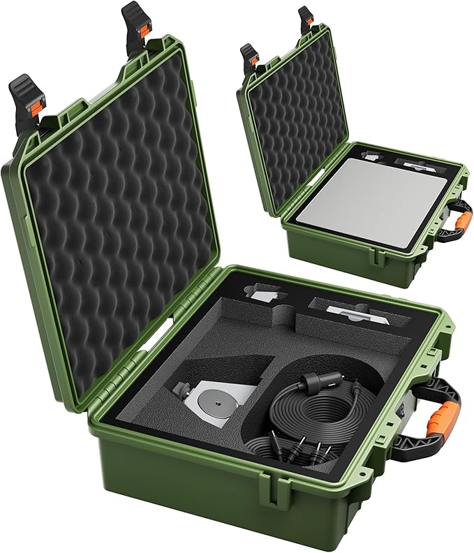 Starlink Mini Case, Hard Waterproof Travel Case for Mini Starlink with Molded Foam for Accessories, Lockable Storage Bag Green