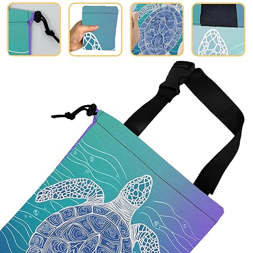 Sea Turtle Car Garbage Bag,Blue Marine Turtle Small Car Trash Bag Hanging Back of Seat,Drawstring Car Trash Bag with Adjustable Buckle,Car Accessories for Camping Travelling