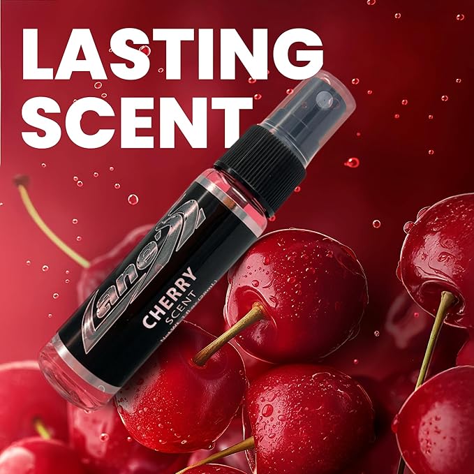 LANE’S Premium Car Air Freshener "Cherry" - 1oz Water-Based, Long-Lasting Auto Scent Spray - Food, Pet, Odor Smell Deodorizer for Cars, Trucks, SUVs' Interior Leather, Carpet, Upholstery