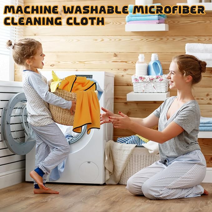 Tallew 100 Pcs Microfiber Towels:16"x16" Microfiber Drying Towels Bulk Micro Fiber Car Cleaning Cloth for Cars Drying Washing Polishing Office Windows Cleaning Household Supplies (Yellow)