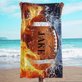 Personalized Beach Towel With Name, Custom Beach Towel with Text, Customized American Football Microfiber Pool Towel, Quick Dry & Absorbent Swim Towel for Adult,Anniversary, Birthday, Summer Holiday