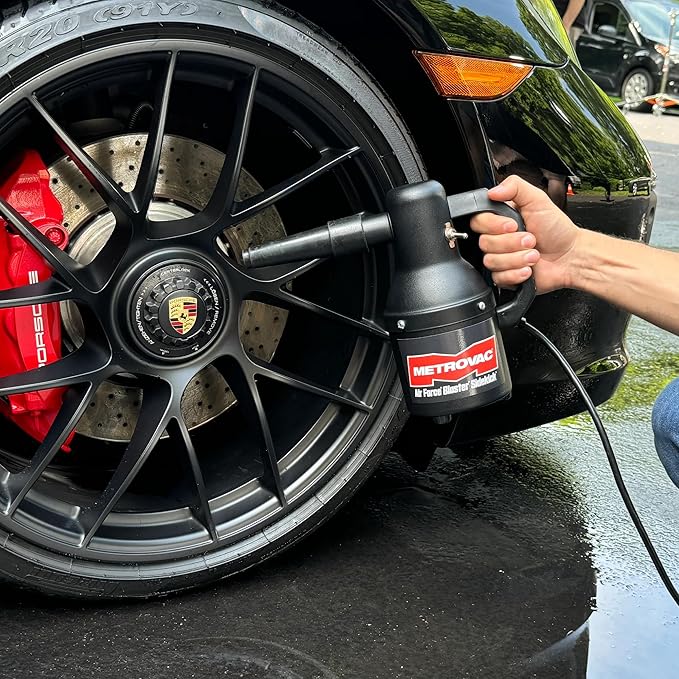 METROVAC SK-1-25 Sidekick Blower System - Heavy Duty Car & Motorcycle Cleaner, Dryer - Powerful Compact Air Duster - Portable Car Cleaning Supplies w/ 1.3 Peek HP 120V