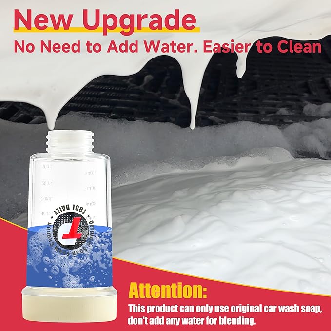 Tool Daily Foam Cannon for Pressure Washer, Original Soap Cannon for Car Washing, 5 Power Washer Spray Nozzles, 1/4 Inch Quick Connector