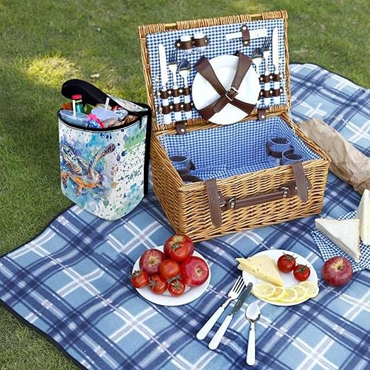 Watercolor Sea Turtle Car Garbage Can Organizers Storage Bag Bin Fit Most Vehicle Car Waste Basket Automobile Trash Bin Auto Accessories