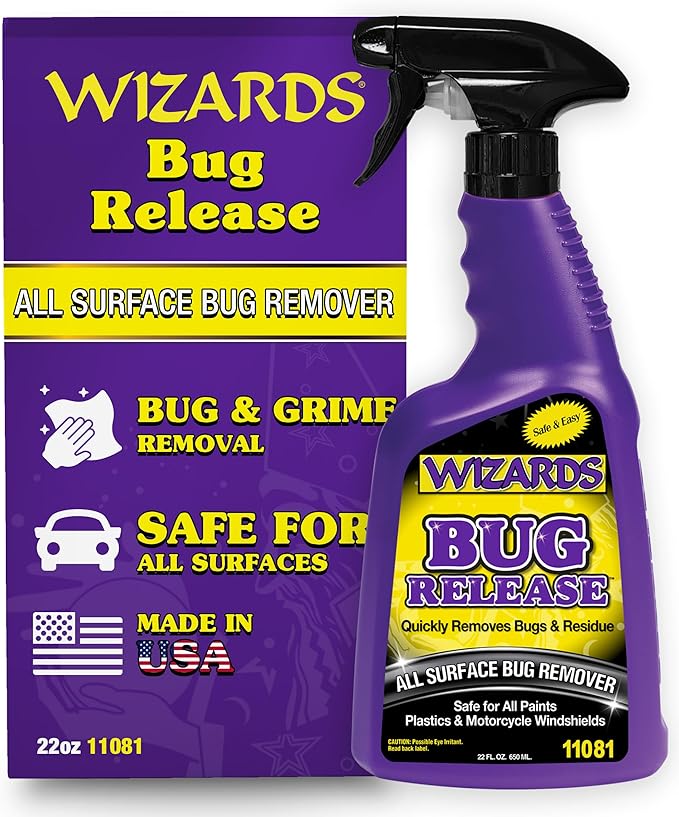 Wizards Bug Release - All Surface Bug Remover and Wash for All Vehicles - Softens and Neutralizes Acidic Bug Protein - Doubles as Spot Cleaner and Pre-Soak Car Cleaner - 22 Fl Oz
