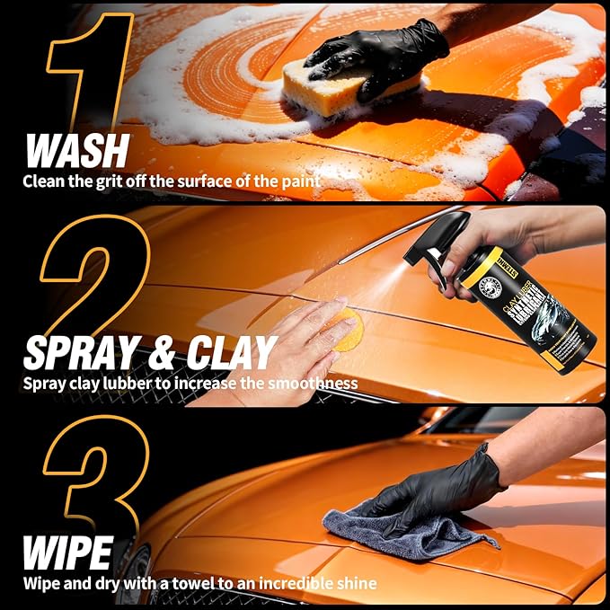 10 Pack Car Clay Bar Kit, Premium Grade Clay Bars Auto Detailing, Clay Luber Synthetic Lubricant, Car Wash Detailing Cleaning Kit for Car, SUV, RV, Truck