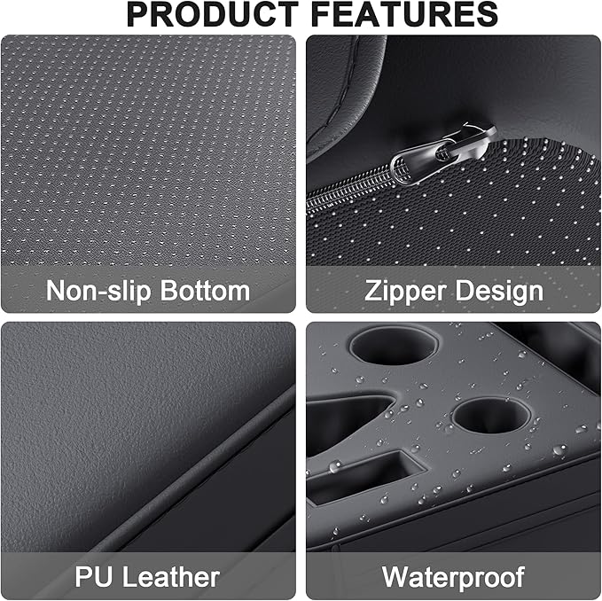 2026 Upgraded Car Cup Holder, 8 in 1 Back Seat Cup Holder for Car, PU Leather Backseat Organizer Car Cupholder Expander Tray for Trucks SUVs RVs Center Console Couch, Holds Drinks Food Phone Remote