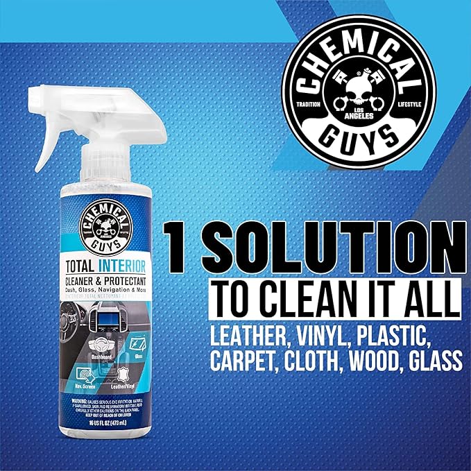 Chemical Guys Car Cleaning Kit Interior 9-Piece - Total Interior Cleaner, Sticky Icky Green Apple & Strawberry Detailing Gel, 3 Detailing Brushes, 3 Towels, Safe for Cars, Trucks, SUVs & More