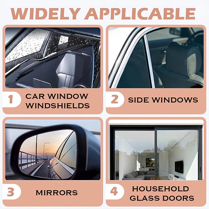 Oil Film Remover for Car Windshields and Windows, New Car Glass Oil Film Cleaner for Paint/Wheels Improve Driving Visibility Universal Anti-Rain Fog Glass Brush (1, Black)