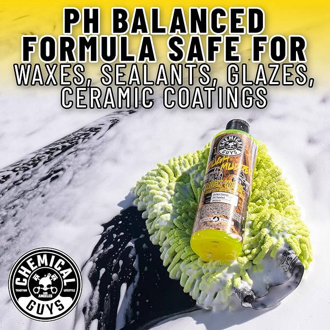 Chemical Guys Tough Mudder Foaming Heavy Duty Car Wash Soap - Soap for Foam Cannons, Foam Guns, or Buckets - Safe for Trucks, ATVs, RVs, and Off-Road Vehicles - 128 oz Lemon Scent