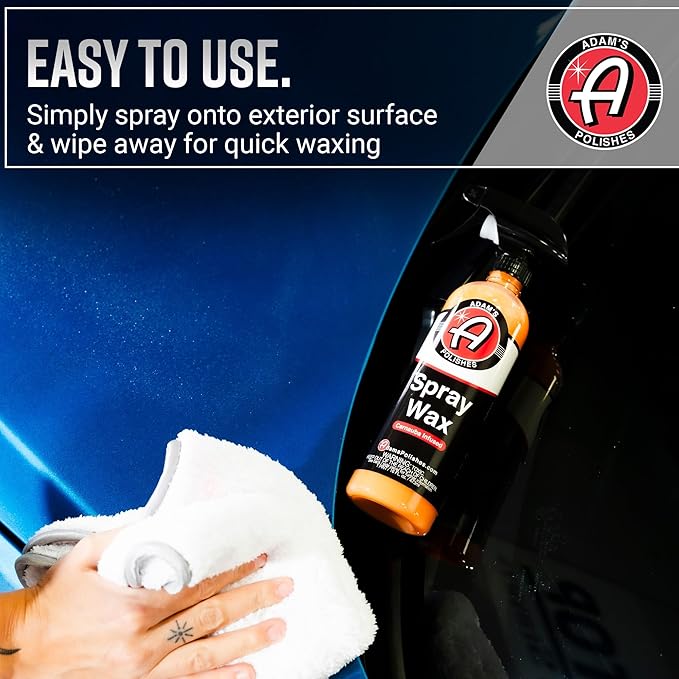 Adam's Polishes Spray Wax 16oz - Premium Infused Carnauba Car Wax Spray For Shine, Polish & Top Coat Paint Protection | Car Wash Enhancer & Clay Bar Lubricant | Car Boat Motorcycle RV Detailing