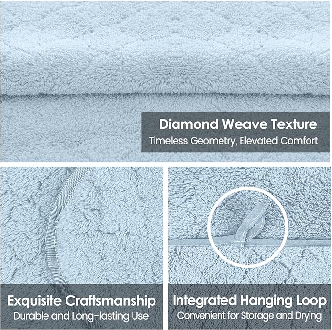 JML Bath Towels Pack of 2, 30 in x 60 in, Large Microfiber Bath Towel Set, Ultra Soft, Super Absorbent, Fast Drying, Use for Sauna, Sport, Travel, Fitness, SPA, Yoga,Coral Fleece -Light Blue