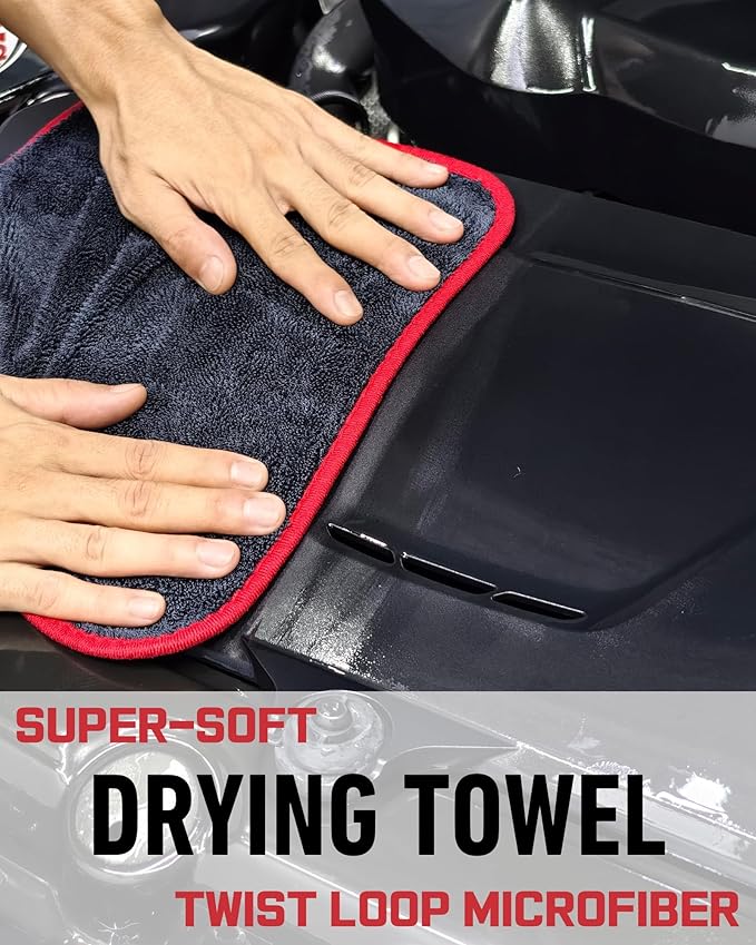 10PCS Engine Bay Cleaning Kit, Professional Under Hood Detailing Tools with Long Bendable Brush & Natural Bamboo Horsehair Brush, Applicators, Towel for Car, Truck