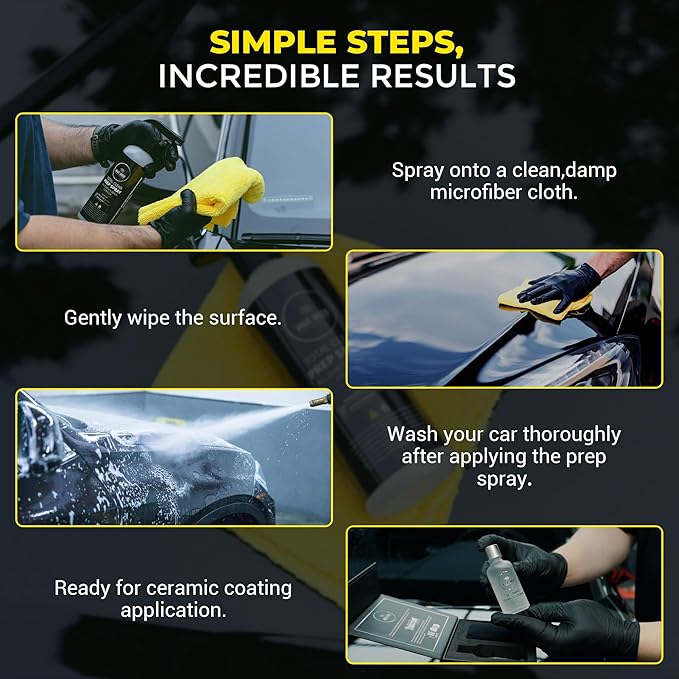 Prep Spray – Must Wash After Use | Ideal for Ceramic Coating Prep | Wax & Grease Remover for Auto Detailing | Ultimate Surface Cleaner - 16oz