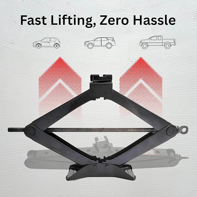 Scissor Car Lift Jack 2 Ton (4409 lbs) for Sedans, MPVs & SUVs, Compact Portable Kit Vehicle Roadside Emergency Tool Tire Change with Ratchet Wrench (2T)