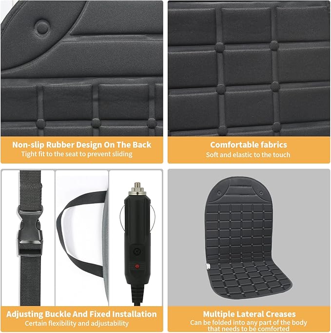 2 PCS Seat Cushion Comfortable Winter Seat Cover, Gifts for Family (Black)