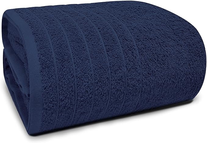 Tens Towels Pack of 1 Jumbo Bath Sheet 40 x 80 Inches, Extra Large & Light Weight, Quicker to Dry, 100% Cotton, Super Soft & Absorbent, Perfect to Wrap Yourself in, Navy