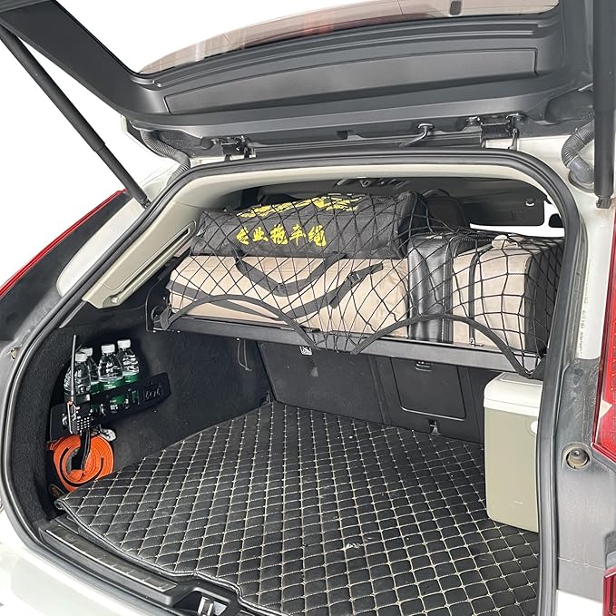 HIGH FLYING Car Accessories for Volvo XC60 2018-2025 Modular System Molle Panels Storage Trunk Shelf Luggage Storage Carrier Trunk Organizer Aluminum Alloy (Side Panel+Storage Box)