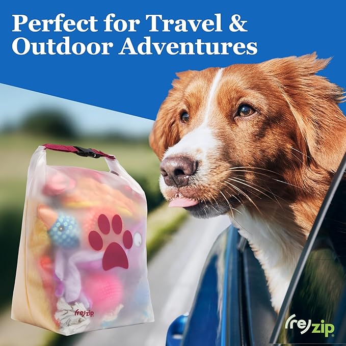 (re)zip Large Roll Top Pet Dry Food Storage Bag 40-Cup, BPA-Free, Food-Grade, Pet-Safe, Freshness Seal for Camping, Long Term Boarding, Travel & Daily Use, Machine Washable, Black