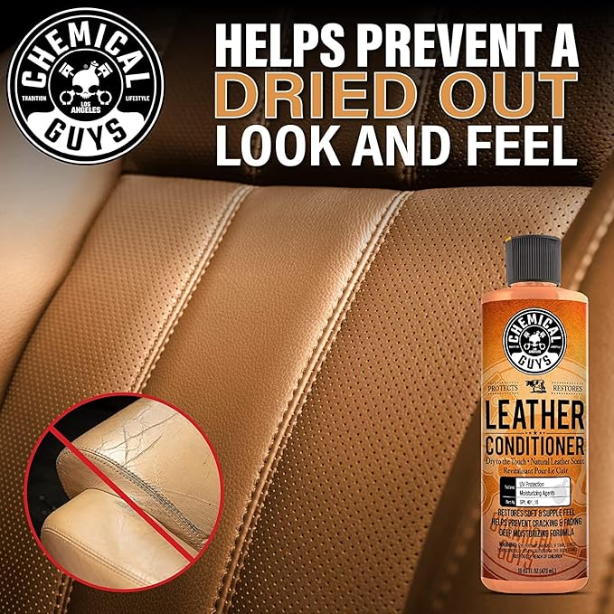 Chemical Guys Leather Conditioner, Vintage Series - Conditions, Nourishes, and Protects Natural, Synthetic, and Faux Leather Seats, Interiors, Apparel & Accessories, 16 fl oz
