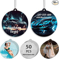 10/50/100Pcs Custom Logo Car Air Fresheners Bulk, Wholesale Personalized Double-Sided Car Air Fresheners with Photo/Text/Business Logo, Suitable for Truck and Car Drivers (50-Round)