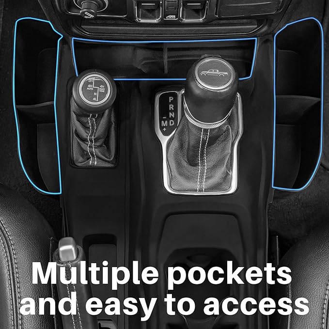 Center Console Organizer with Cup Holder for Jeep Wrangler JL Gladiator JT 2018–2025, Anti-Slip Cup Holder Insert Gear Shift Side Tray for Jeep Storage Accessories