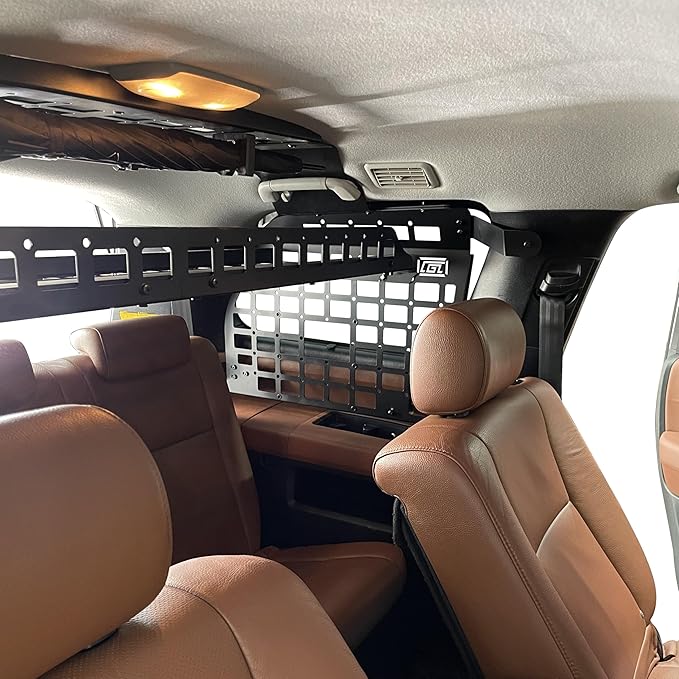 HIGH FLYING for Toyota Sequoia 2008-2022 Car Accessories Modular Storage Molle Panels System Trunk Shelf Luggage Storage Carrier Trunk Organizer Aluminum Alloy (Side Panels+Roof Shelf)
