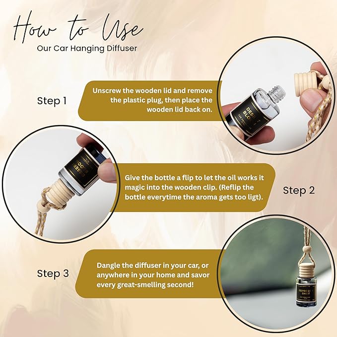 Inspired by Popular Squash Scent - Long Lasting Car Freshener - Lasts up to 60 days - Japanese Squash (Light Citrus Refreshing Scent) - A+ Scents Car Hanging Diffuser