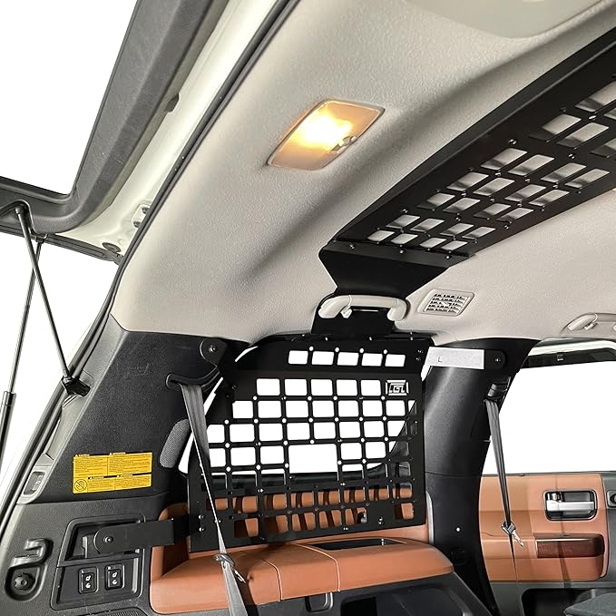 HIGH FLYING for Toyota Sequoia 2008-2022 Car Accessories Modular Storage Molle Panels System Trunk Shelf Luggage Storage Carrier Trunk Organizer Aluminum Alloy (Side Panels+Roof Shelf)