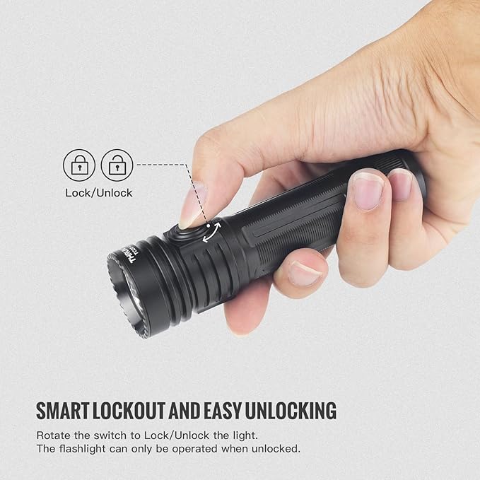 ThruNite TC20 V3 LED Rechargeable Flashlight, 4720 High Lumens Super Bright Powerful Handheld Light, USB-C Charging Tactical Flash Light with Battery, Water Resistant Torch for Camping, and Emergency