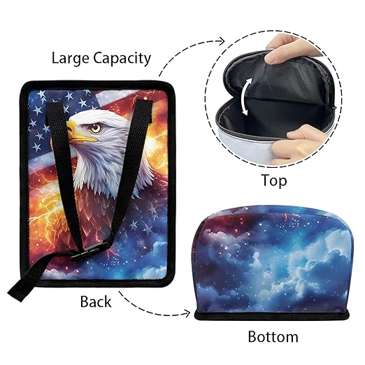 Eagle Car Trash Bag for Back Seat Auto Garbage Cans Vehicle Trash Bags Bins American Flag Auto Accessories Interior Car Organizer Bag