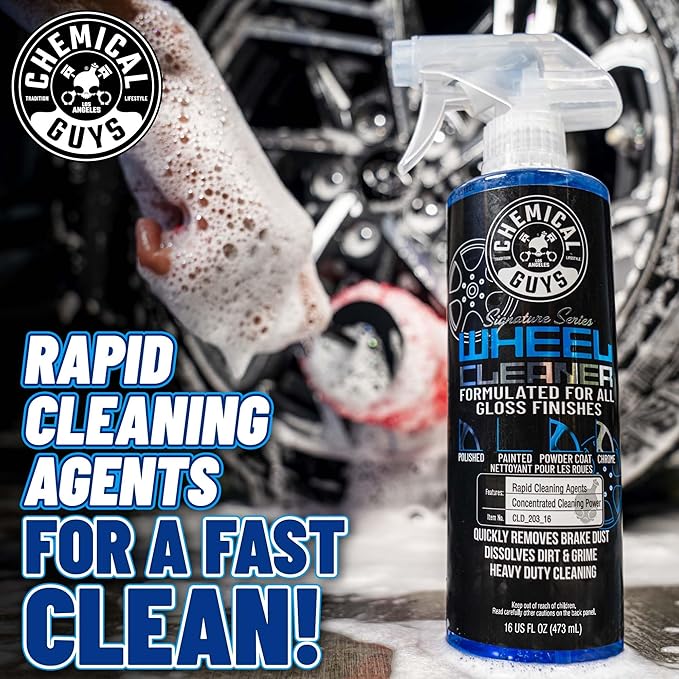 Chemical Guys Wheel Cleaner Spray Signature Series - Safe for Gloss Finishes, Chrome, Painted, Powder-Coated, and Clear-Coated Wheels - Removes Brake Dust and Road Grime - 16 oz