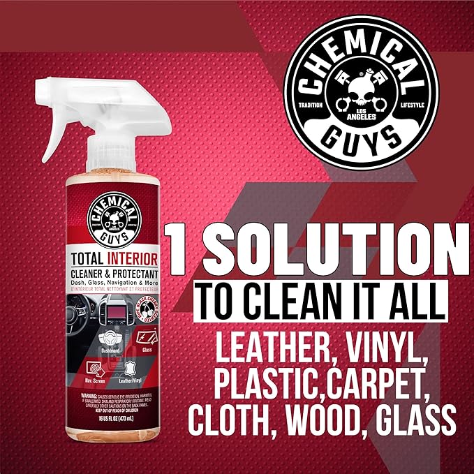 Chemical Guys SPI22516 Total Interior Cleaner & Protectant (Safe on Dash, Leather, Vinyl, Plastics, Trim, Glass, Fabric & More), 16 Fl Oz (Pack of 2) (Black Cherry Scent)
