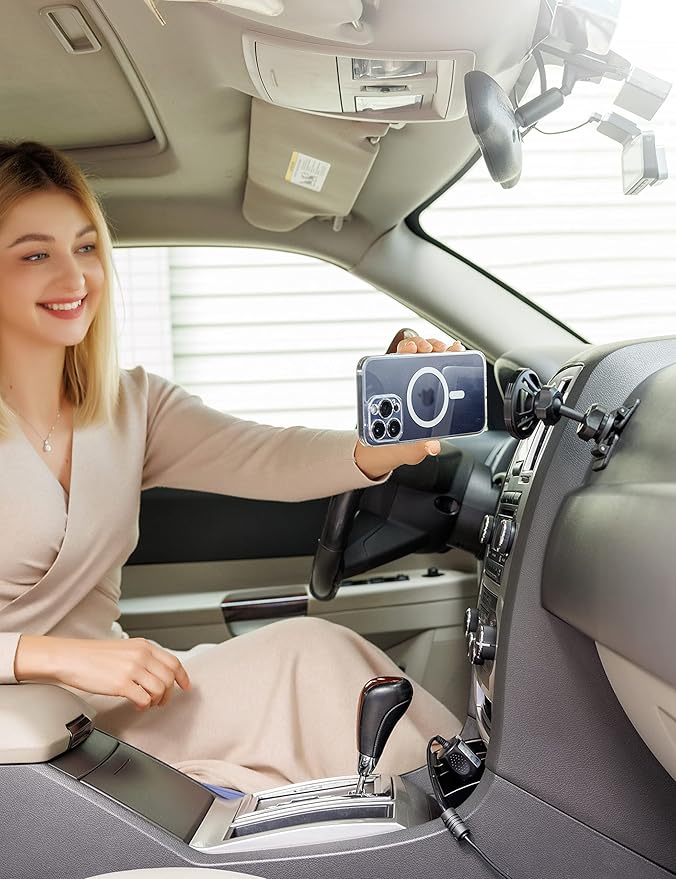 PROfezzion for Metal MagSafe Car Mount, Deluxe Magnetic Phone Holder for Your Car Air Vent or Dashboard Compatible with iPhone 17 16 15 14 13 12 Pro Max Plus Air & All Cell Phones, Ultra Stable Design