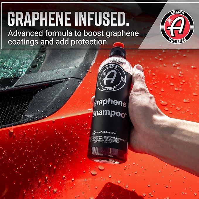 Adam's Polishes Graphene Shampoo - Ceramic Coating Infused Car Wash Soap - Powerful Cleaner & Protection - pH Neutral, High Suds For Foam Cannon, Foam Gun, Or Detailing Bucket (2 Pack)