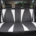 FH Group Car Seat Cover for Back Seat White Black Faux Leather - Universal Fit, Rear Seat Covers for Cars with Rear Split Bench, Car Seat Cushions, Car Interior Accessories for SUV, Sedan, Van