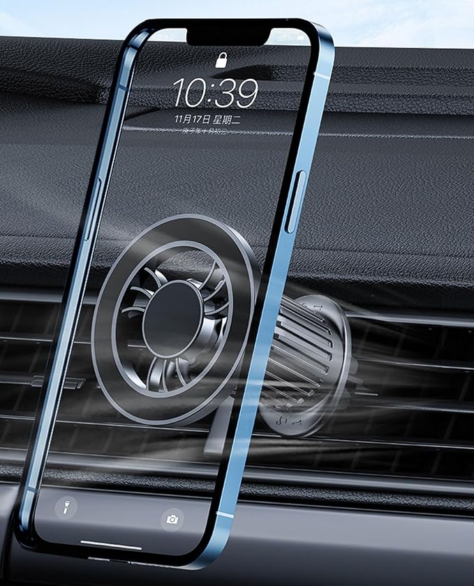 for iPhone Fits MagSafe Car Mount - Magnetic Mag Safe Phone Holder Car Accessories,Dashboard Vent Car Mount for iPhone 16 15 14 13 12 Pro Max Plus,Samsung Galaxy Moto,Gifts for Men Women (Black)