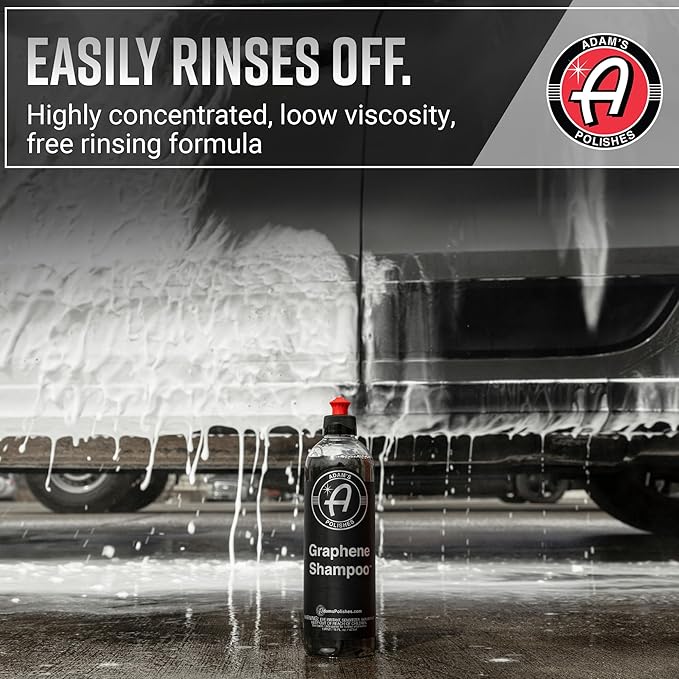 Adam's Polishes Graphene Shampoo - Ceramic Coating Infused Car Wash Soap - Powerful Cleaner & Protection - pH Neutral, High Suds For Foam Cannon, Foam Gun, Or Detailing Bucket (2 Pack)