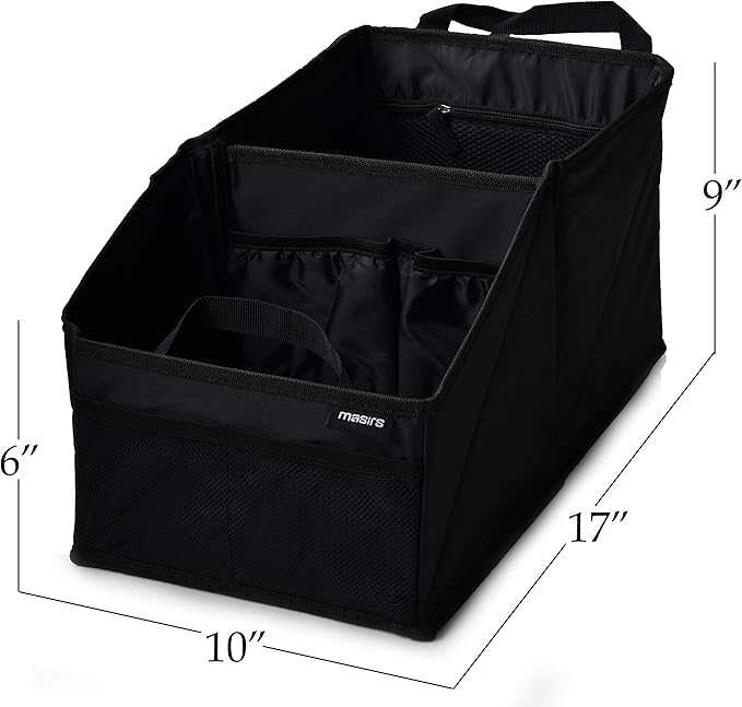 Masirs Back Seat Car Organizer, Neatly Organize Items While Traveling, Folds Flat for Easy Trunk Storage