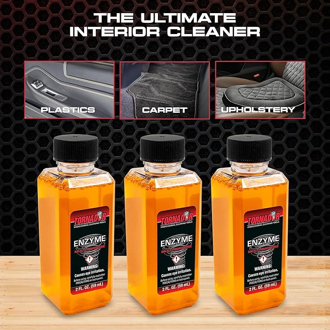 Tornador TC-ENZYME Multi-Purpose Enzyme Cleaner 2oz 3-Pack | Heavy-Duty Spot & Stain Remover with Odor Control | Use Black, Classic, or TornadorMAX Tools or Spray Bottle