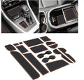 SENSHINE 3D Cup Holder Insert for Toyota Rav4 Accessories 2019-2023 2024 2025 Center Console Liner Door Pocket Mats Non-Slip Anti Dust Pad Premium Interior 16 Pcs (Orange Trim)