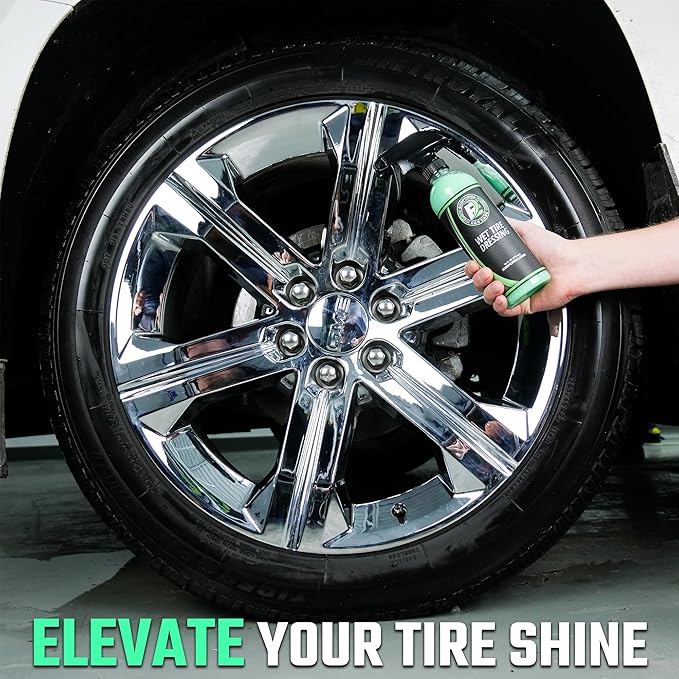 ExoForma Wet Tire Dressing Spray - Extremely High Shine Tire Dressing for That Wet Look - No Sling, Non-Greasy Silicone Formula with UV Protection - Easy to Apply, Minimal Cure Time - 16 fl oz