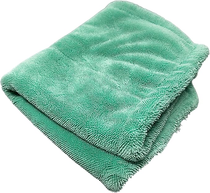 THOR Baby Goat: Microfiber Drying Towels for Cars 18x20in, 1200 GSM Korean Made – Ultra-Thick, Twist Loop Weave, Scratch-Free & Super Absorbent Car Cleaning Cloth for Trucks, SUVs – 2 Pack, Green