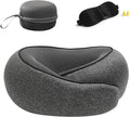 Travel Pillow for Airplane Portable Memory Foam Neck Pillows Adjustable for Car Home Office Flights Travel Essentials Accessories 360° Neck Support with Compact Case, Dark Gray
