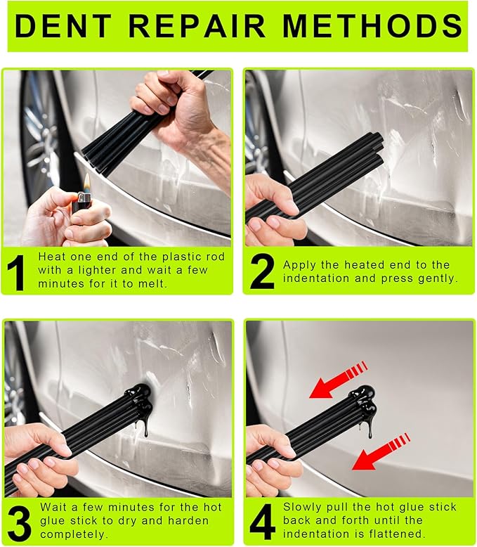 10 Pcs Black Hot Glue Sticks PDR Glue Sticks,Paintless Dent Remover Tool for Car Dent Repair,PDR Tools,Glue Gun Sticks,Home Improvement,Quick Daily Repair and DIY Small Craft Projects