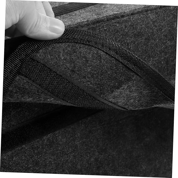Felt Trunk Storage Bag Foldable Organizer for Car Van Portable Driving Pouch Grey for Groceries Emergency Gear Space Saving Design